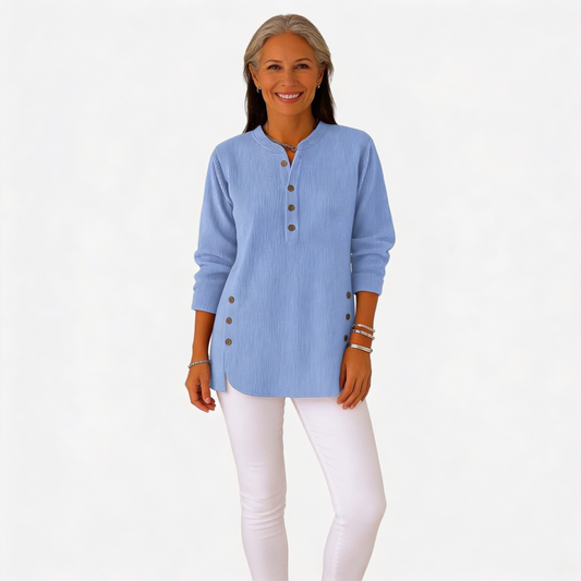 SUÉTER DE MANGA LARGA CON BOTONES